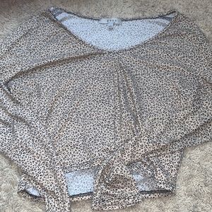 long sleeve cheetah crop top